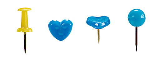 punaises staal blauw/geel/rood/groen 95 stuks