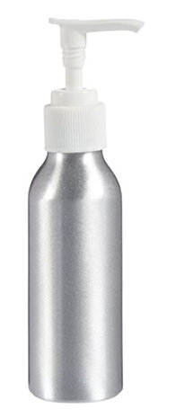 zeepdispenser 100 ml aluminium zilver/wit