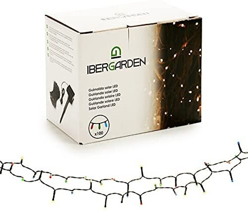 sfeerverlichting solar 100 leds zwart 2-delig