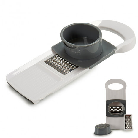 rasp 29 x 6 x 13 cm staal grijs/wit 2-delig