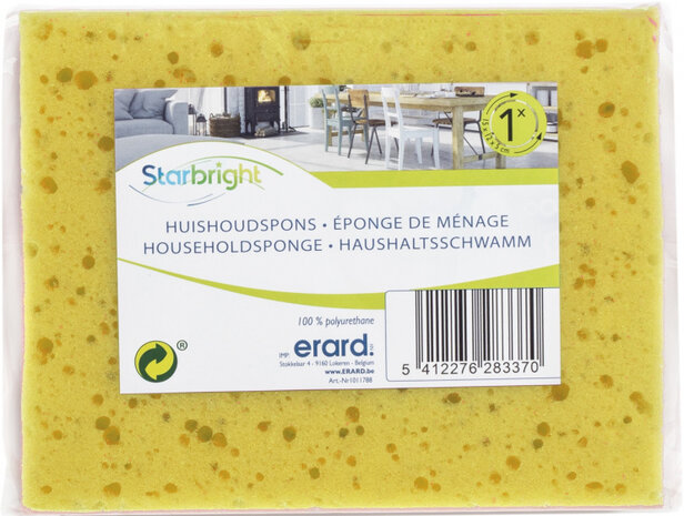 huishoudspons 15 x 12 cm polyurethaan geel