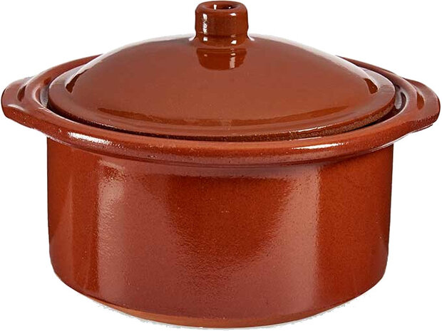 cocotte vuurvast 1,5 liter 20 x 13 cm klei terracotta