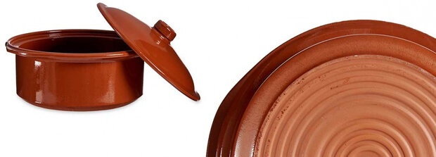 cocotte vuurvast 1,5 liter 20 x 13 cm klei terracotta