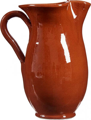 schenkkan vuurvast 1 liter 19 cm klei terracotta