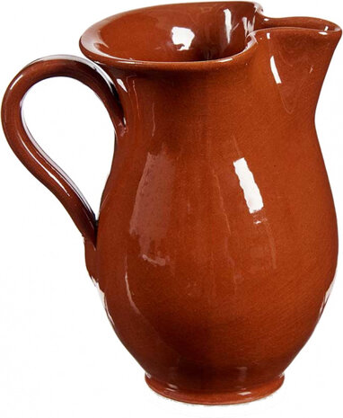 schenkkan vuurvast 0,5 liter 15,5 cm klei terracotta
