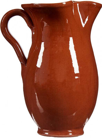 schenkkan vuurvast 0,5 liter 15,5 cm klei terracotta