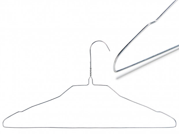 kledinghangers 40,5 x 21 cm staal zilver 10 stuks