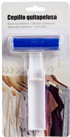 kledingroller 2,5 x 9 x 16 cm wit/blauw