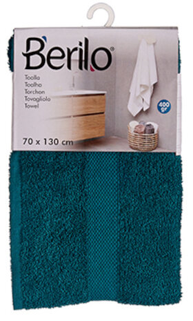 handdoek 70 x 130 cm katoen blauw