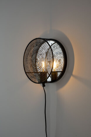 wandlamp Lea 25,5 cm E27 staal zwart