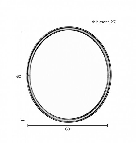 wandspiegel Matz rond 60 cm staal/glas goud