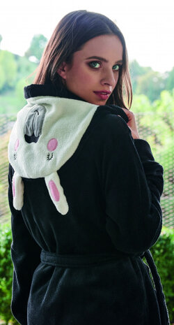 badjas Navidad dames polyester zwart maat L/XL