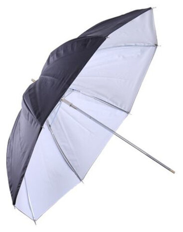 flitsparaplu UR-60WB 152 cm folie wit/zwart
