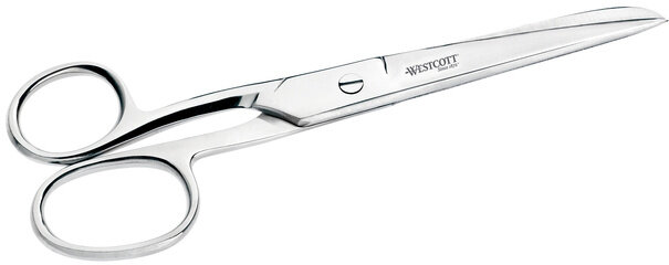 schaar linkshandig 15 cm glanzend RVS zilver