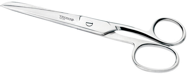 schaar rechtshandig 18 cm glanzend RVS zilver