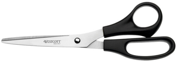 schaar linkshandig 21 cm RVS zilver/zwart
