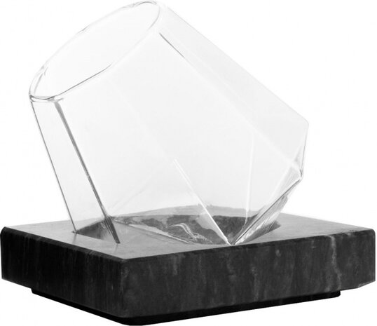 whiskeyglas Diamond 300 ml marmer zwart 2-delig