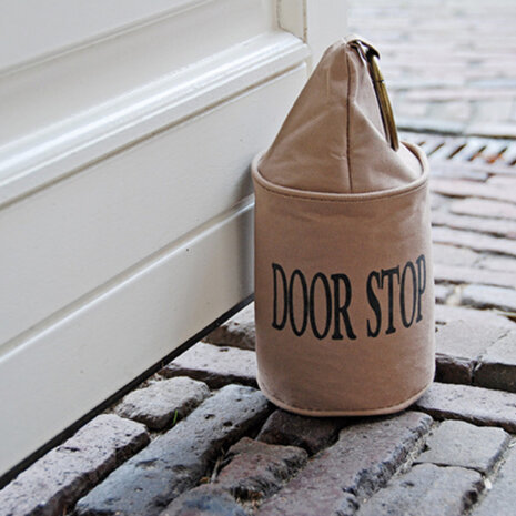 deurstopper 13 x 28,5 cm canvas/zand bruin