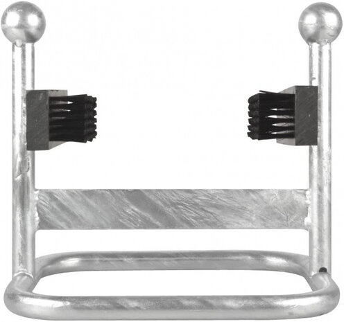 schoenenborstel met schraper 25 cm staal zilver