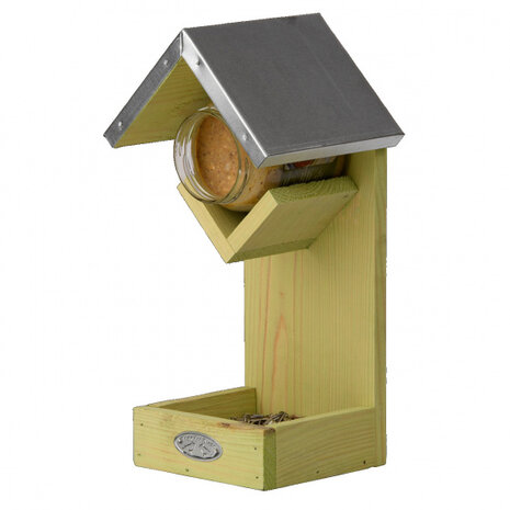 pindakaashuisje 31,4 cm hout/zink groen