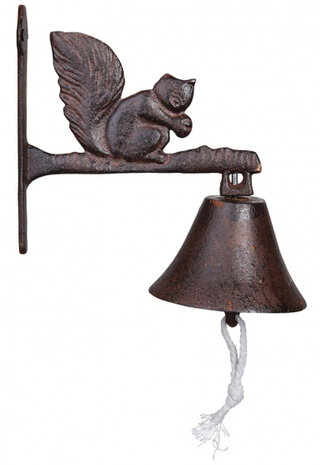 deurbel eekhoorn 18,6 cm gietijzer roestbruin