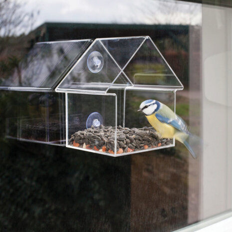 voederhuis vogels 10 x 15 x 15,3 cm acryl