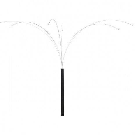 voederhanger palm 137,5 x 2,2 cm staal zwart