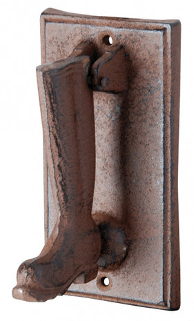 deurklopper laars 15,9 x 9,5 cm gietijzer bruin