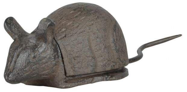 opbergdoos sleutel muis 18 cm gietijzer bruin