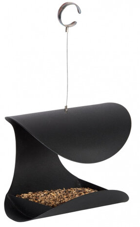 voederhuis hangend 19,8 x 23,2 cm staal zwart