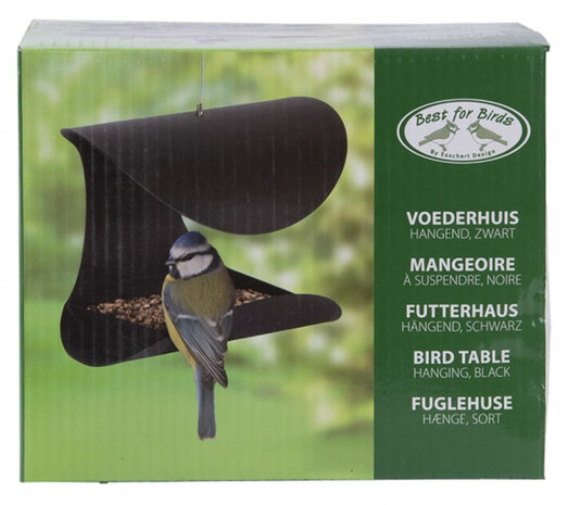 voederhuis hangend 19,8 x 23,2 cm staal zwart