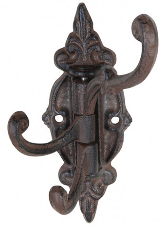 kapstokhaak draaibaar 14,2 cm gietijzer bruin
