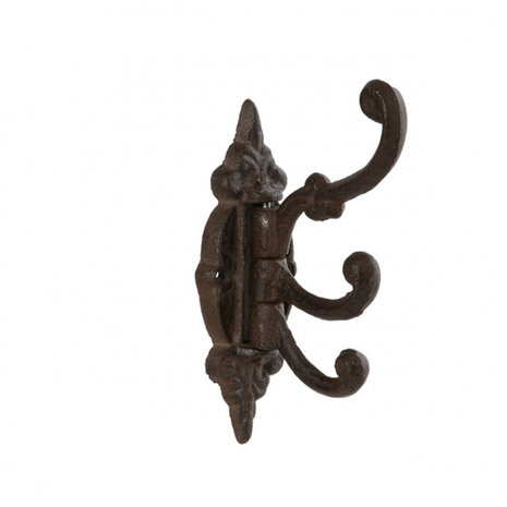 kapstokhaak draaibaar 14,2 cm gietijzer bruin