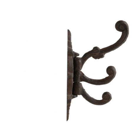 kapstokhaak draaibaar 14,2 cm gietijzer bruin