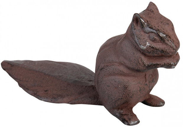 deurstopper eekhoorn 18 cm gietijzer bruin