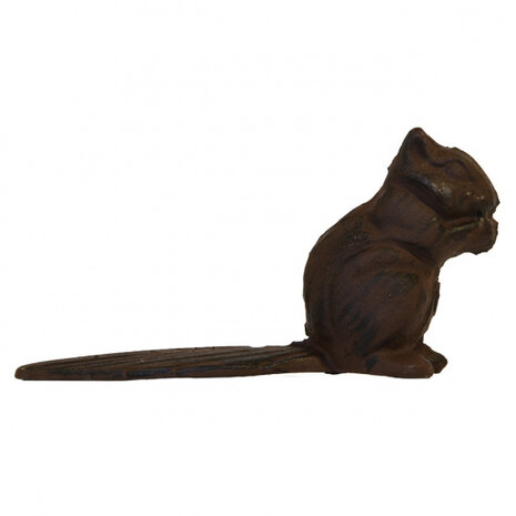 deurstopper eekhoorn 18 cm gietijzer bruin