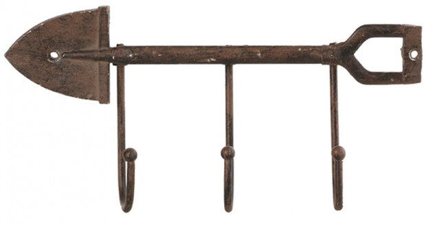 kapstok schep 27,5 x 14,6 cm gietijzer bruin
