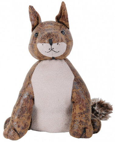 deurstopper eekhoorn 16,5 x 22 cm kunstleer bruin