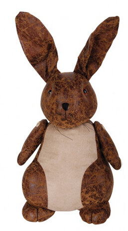 deurstopper Konijn 44 x 17 cm polyester bruin
