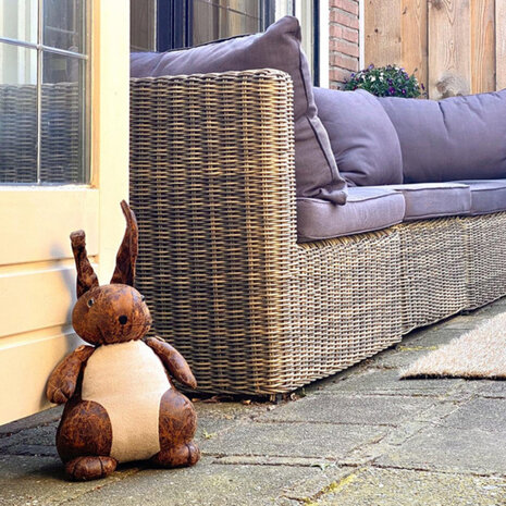 deurstopper Konijn 44 x 17 cm polyester bruin