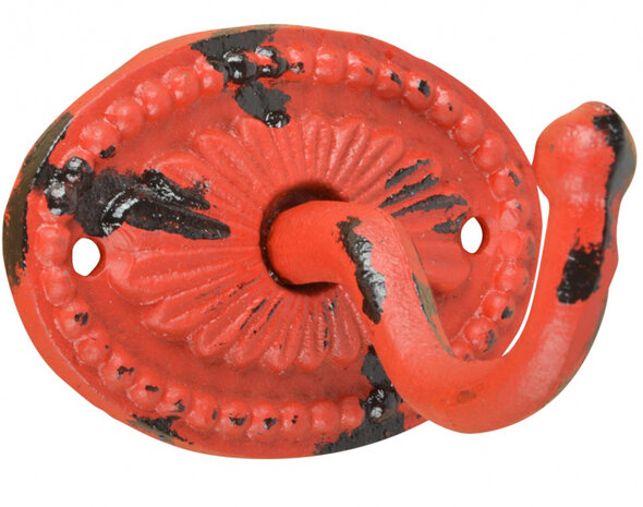 kapstok 8,3 x 7,4 x 6 cm gietijzer rood