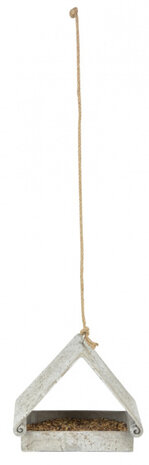 voederhuis driehoekig 20,9 cm polyresin grijs