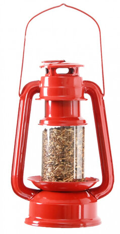vogelvoederlantaarn 23,8 cm staal/PVC rood