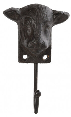wandhaak boerderijdier Koe 5,5 cm ijzer bruin