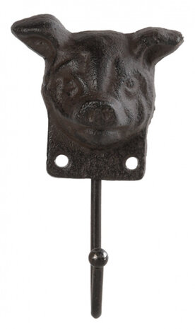 wandhaak boerderijdier Varken 5 cm ijzer bruin