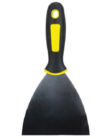 plamuurmes 10 cm rvs zwart/geel