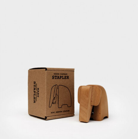 nietmachine Olifant kalf 8,7 x 7 cm hout naturel