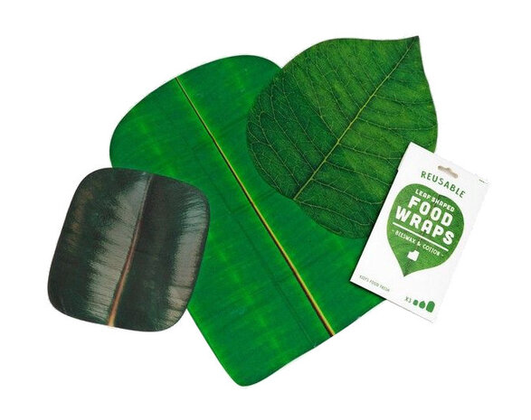 wraps Leaf katoen/bijenwas/boomhars groen 3 stuks