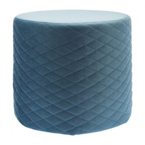 poef 34 x 31 cm fluweel blauw