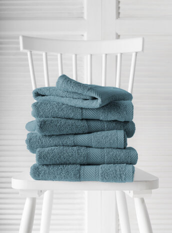 badtextielset H&eacute;l&egrave;ne katoen turquoise 6-delig